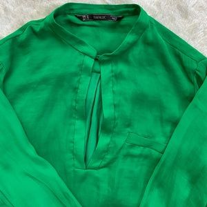 TrAfaluc Zara Green Blouse.